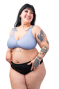 Sostén Basic en Lycra Azul Lunares